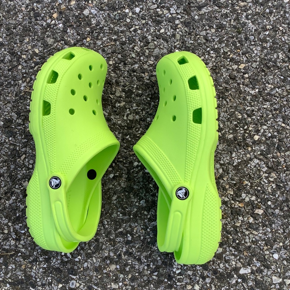 Crocs Classic Clog Lime Green Mens 10 Womens 12 Comfort Slip On Shoes 10001 - Picture 6 of 10
